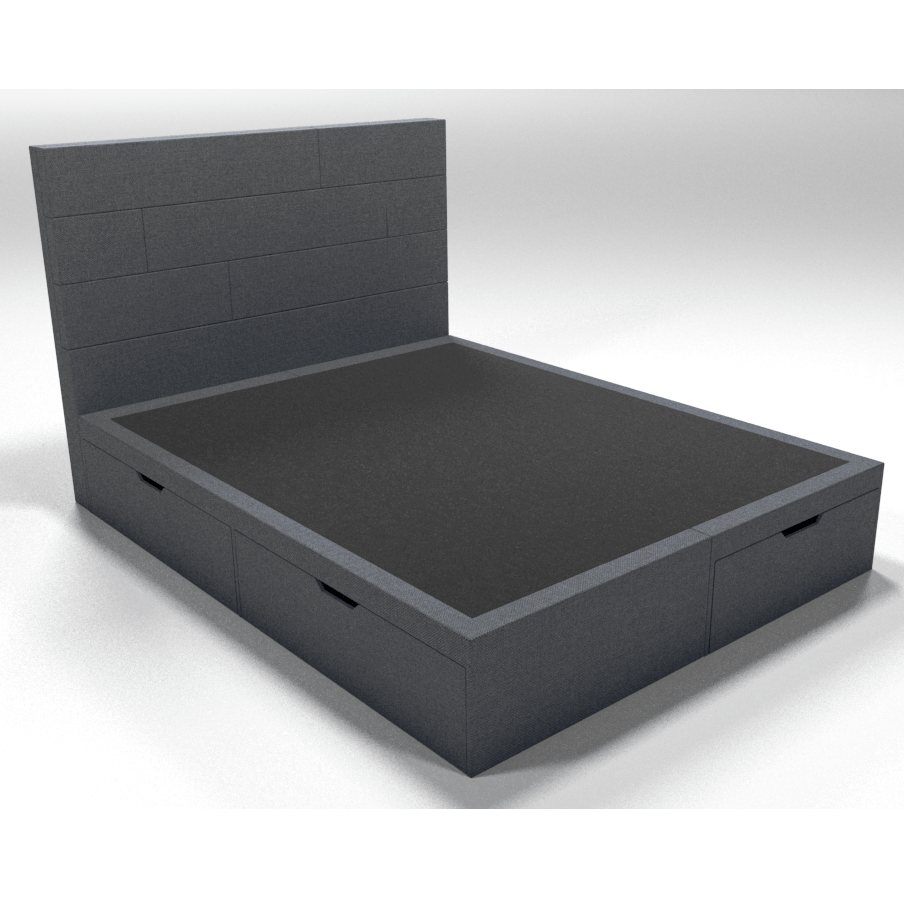 Кровать двуспальная 160х200 серая "Домино" BELABEDDING ДОМИНО 131576 Черный - Вид №1