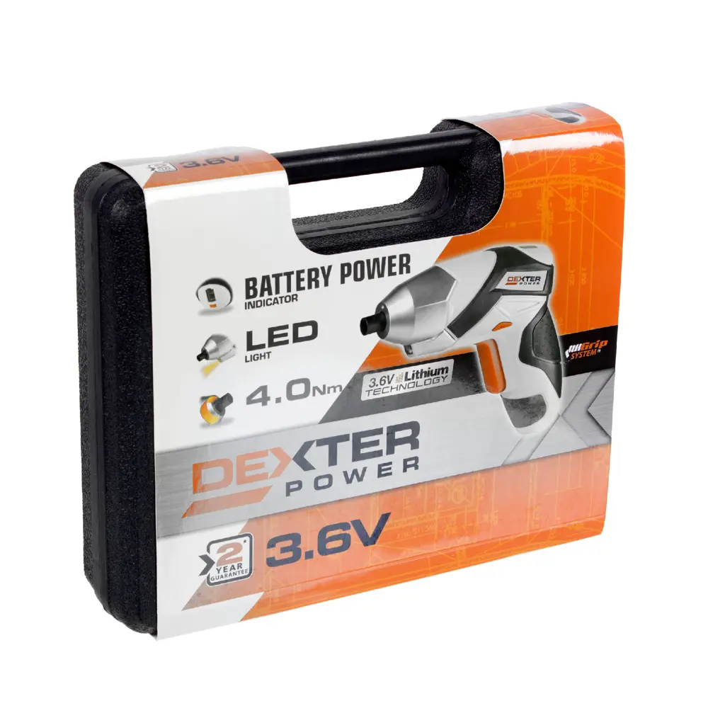Отвертка аккумуляторная Dexter Power IC36LSD, 3.6 В Li-ion 1.3 Ач 13087504 STLM-2041325  - Вид №2
