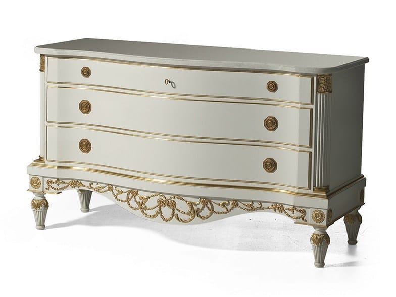 Лакированный деревянный комод с мраморной столешницей OAK Галерея ARCH-00095870