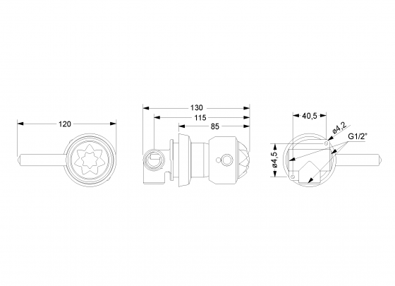 Смеситель для гигиенического душа однорычажный ½“внешняя часть JOERGER Belledorновинка 631.20.237.000-AA - Вид №1