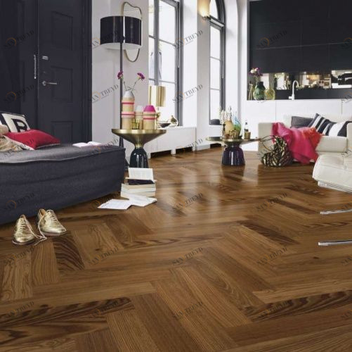 Паркет Ёлка Meister PS 400 Stab 8031 Закопченый Дуб Натур с брашью (Текстурированная) 500х100 мм 2300200051