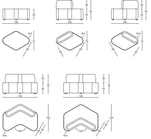 Diemme Модульный тканевый диван Cross sun-id-1434839 - Вид №6