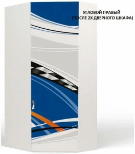 Шкаф угловой ABC-KING La-Man (правый) синий