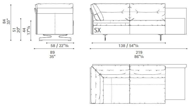 Poltrona Frau Модульный диван с журнальной полкой La collezione - divani e poltrone sun-id-1502655 - Вид №54