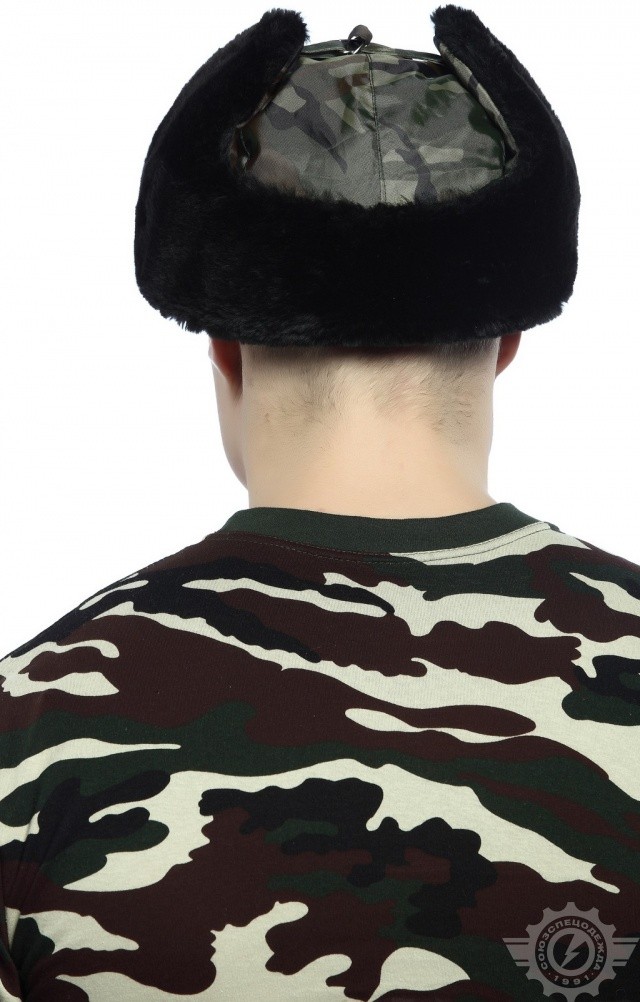 61511 Шапка-ушанка камуфляж зеленая  Камуфляжная форма  размер 59 Спецодежда  - Вид №3