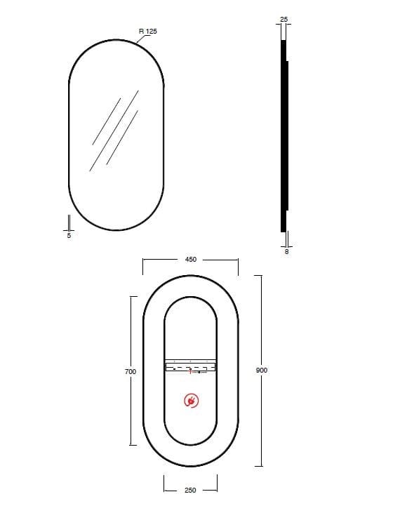 Овальное настенное зеркало Alice Ceramica SPECCHIO ARCH-00025776 - Вид №1