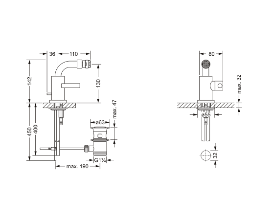 Смеситель для биде однорычажный JOERGER Charleston Royal 619.10.111.000 - Вид №1
