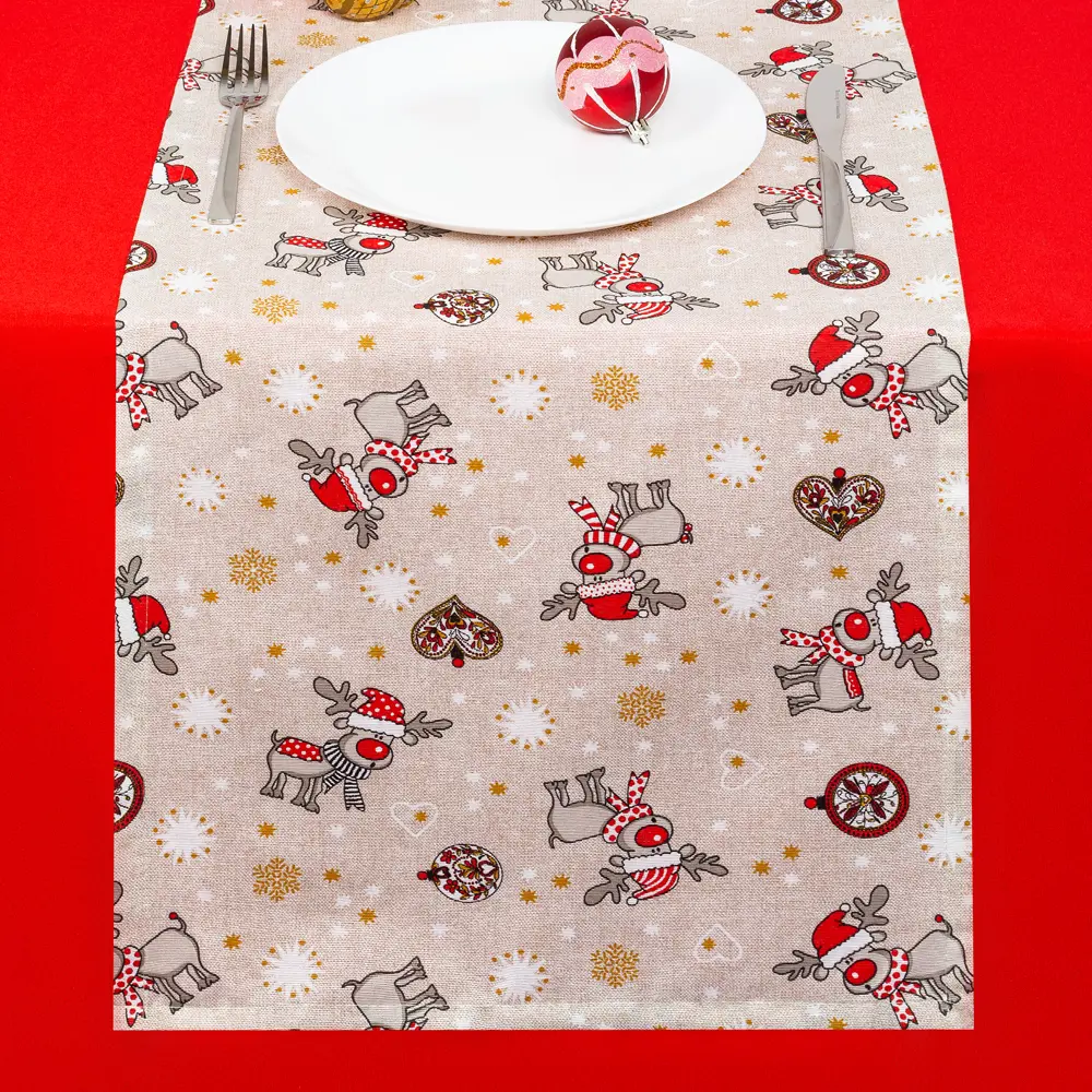 Дорожка «Оленёнок Санты» 40х140 см, цвет бежевый 83009453 STLM-2022162 Altali Олененок Санты - Вид №6