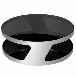 Журнальный столик стеклянный с металлическим основанием 90 см Circle Black PUSHA PUSHA 062864 Черный