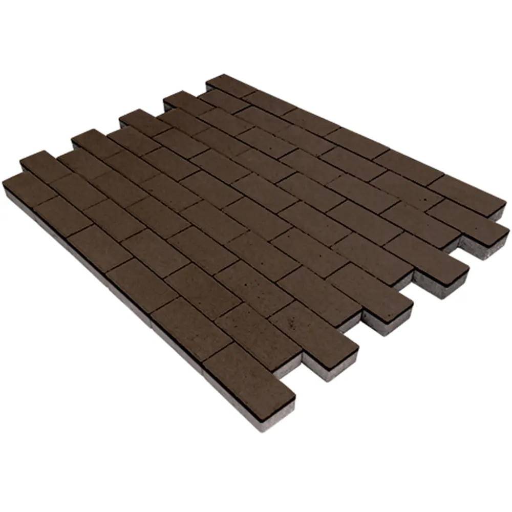 Плитка тротуарная прямоугольная Лайн 200x100x40 мм коричневый 84693371 STLM-2030600 Santreyd  - Вид №1