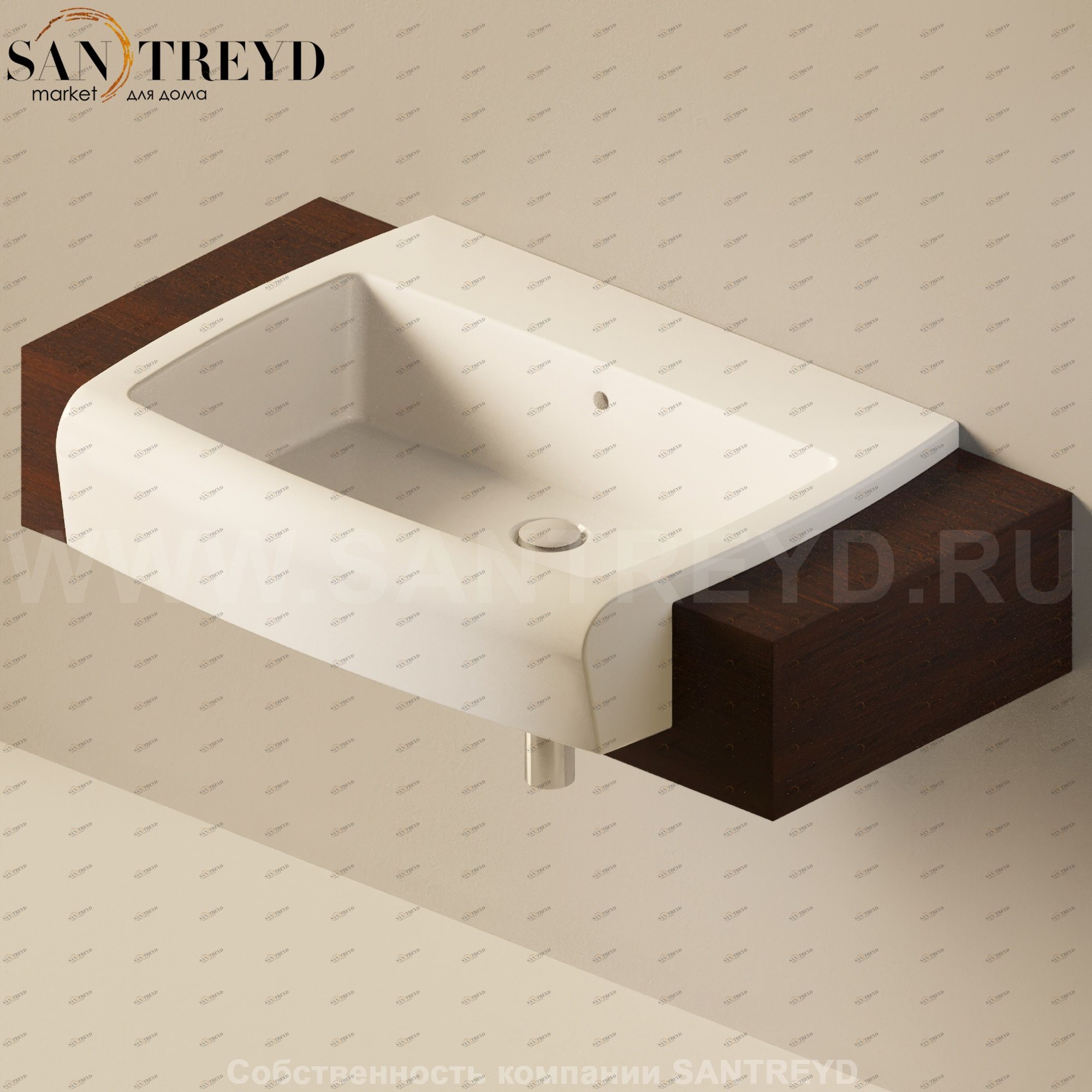 Flaminia UNA Консоль для раковины от 100 до 200 см темный дуб UNA75M1.WD Ceramica Flaminia UNA75M1WD