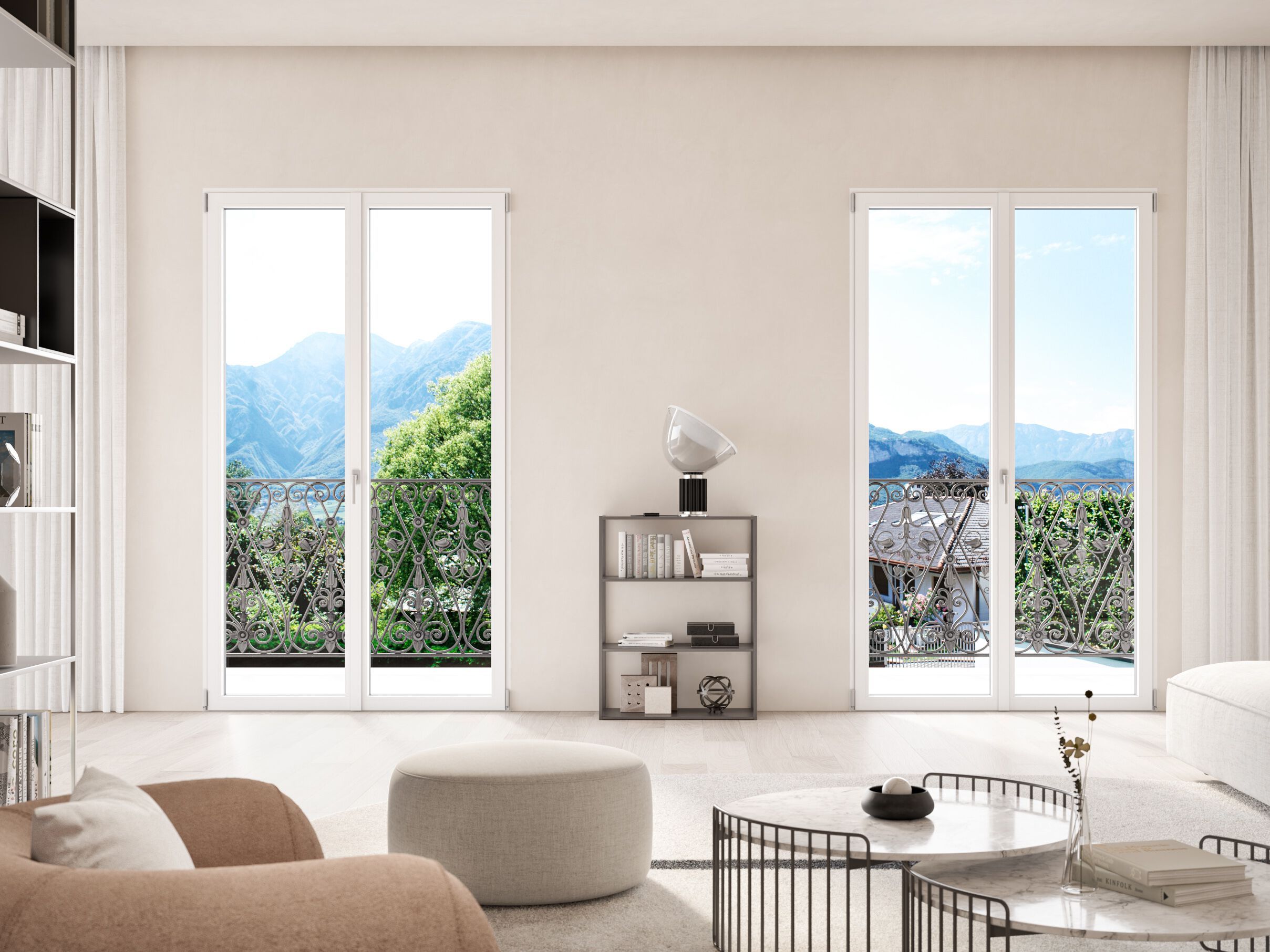 Алюминиевая створчатая дверь-окно WnD MIRU EVO HIDDEN ARCH-00039972