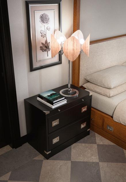 Caroti Прикроватная тумбочка из красного дерева с ящиками Via montenapoleone 566  - Вид №1