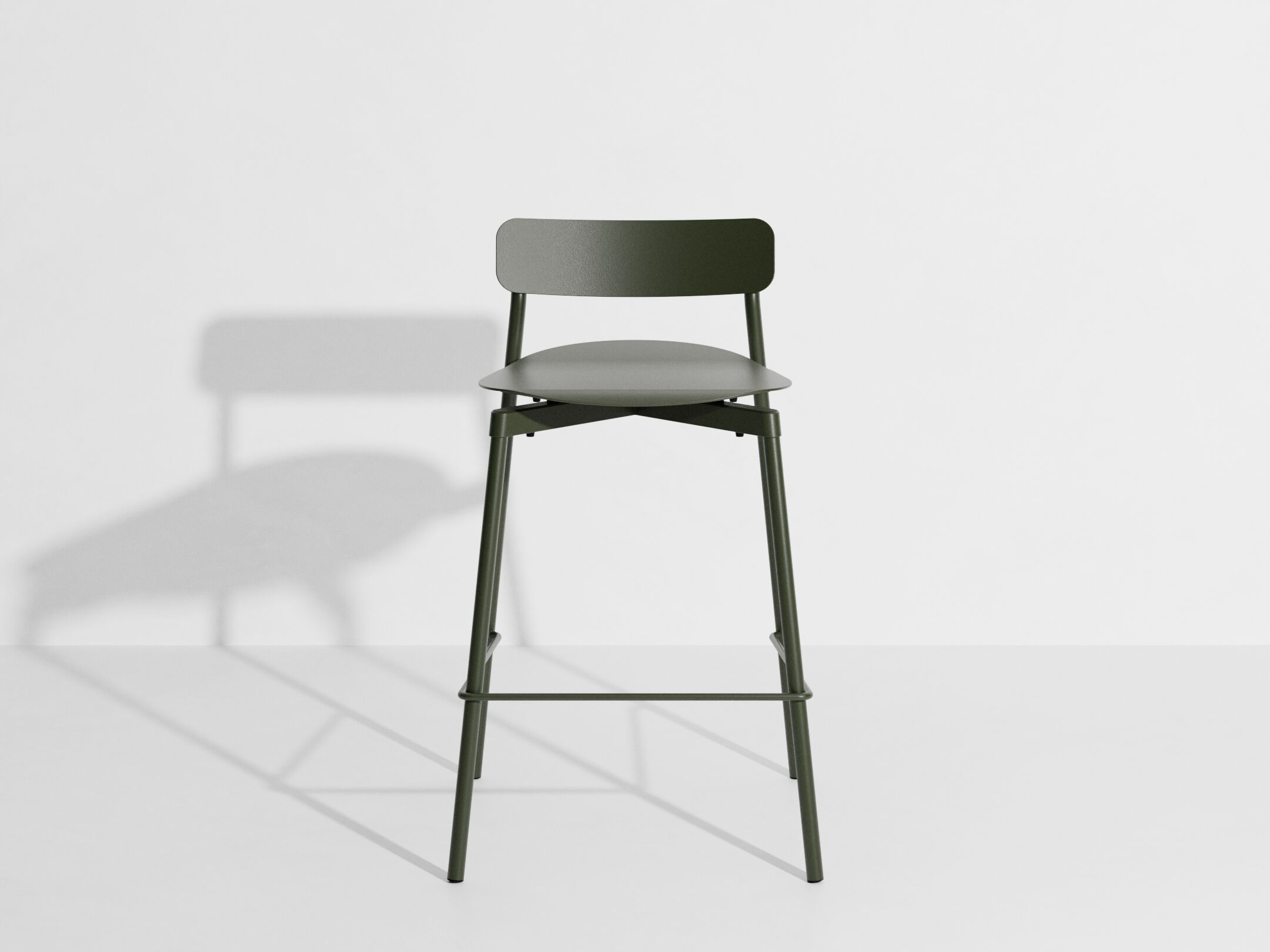 Высокий штабелируемый алюминиевый стул с порошковым покрытием с подставкой для ног Petite Friture Fromme ARCH-00091817 - Вид №7