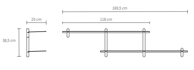 Стальная и деревянная полка Gejst Nivo ARCH-00057676 - Вид №4