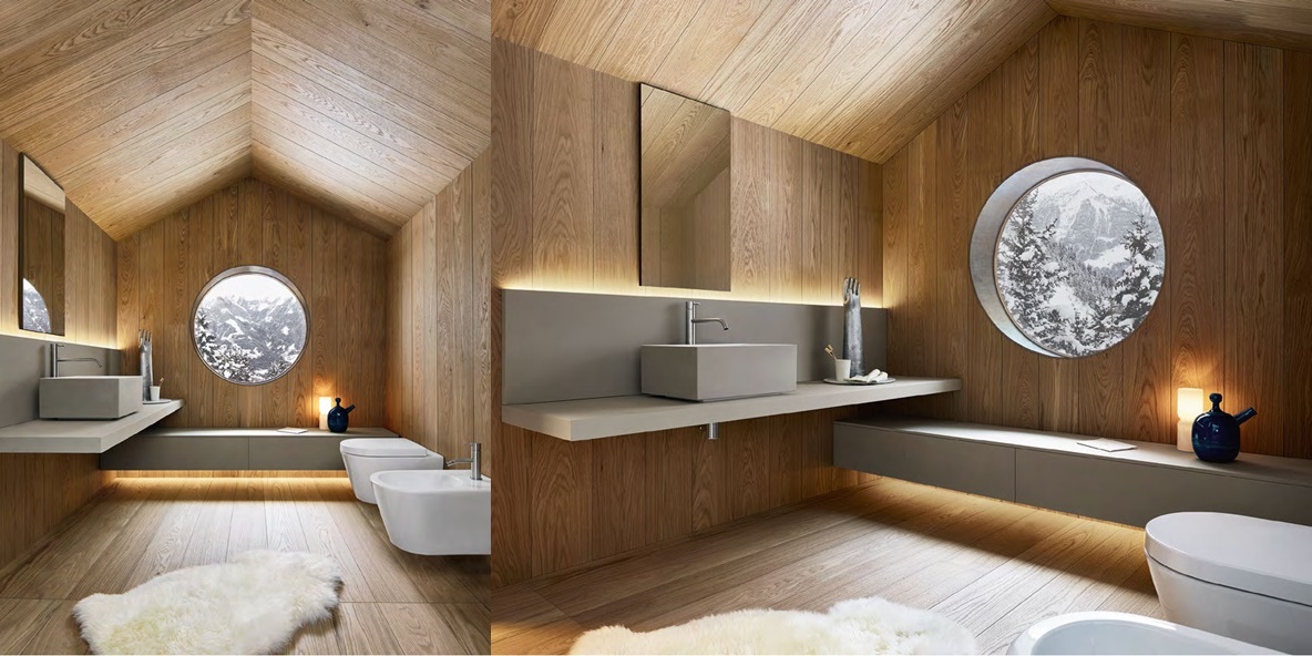 Комбинация ванной комнаты S102 в отделке STEP 45 Milltek/глина Polvere MILLDUE SINTESI SINTESI102 - Вид №1