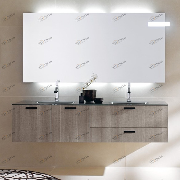 Комбинация ванной комнаты FLY121 в отделке Z06 Cenere / Tranché Argilla MILLDUE FLY