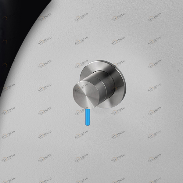 Смеситель для душа сталь матовая с синей ручкой Toki Radomonte TKI8SCIL26