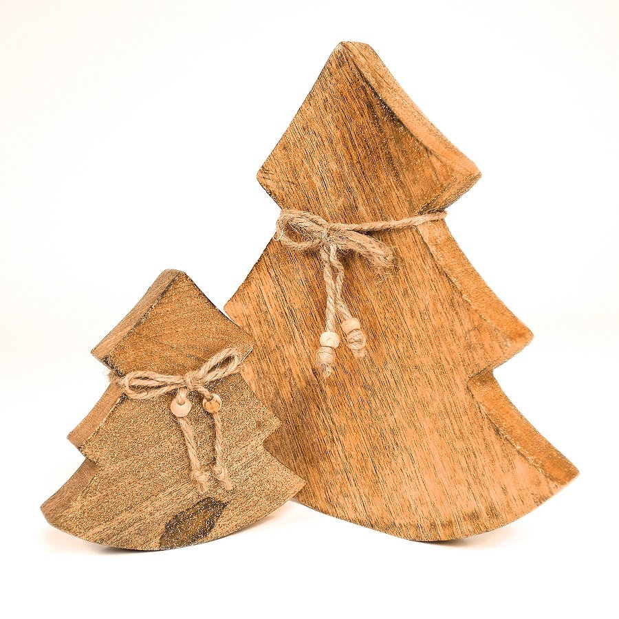 Украшение новогоднее "Ель деревянная" Wooden tree, 23х23х2,5 см ENJOYME  253083 Золото  - Вид №2