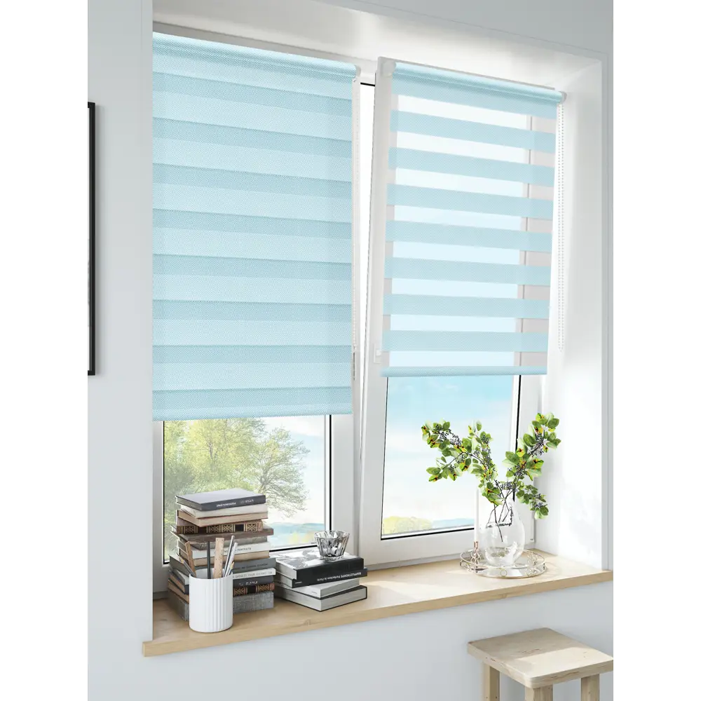 Штора рулонная день-ночь Liza 50x160 см голубая 89224867 STLM-2069997 MIAMOZA Коллекция 2024г. - Вид №2