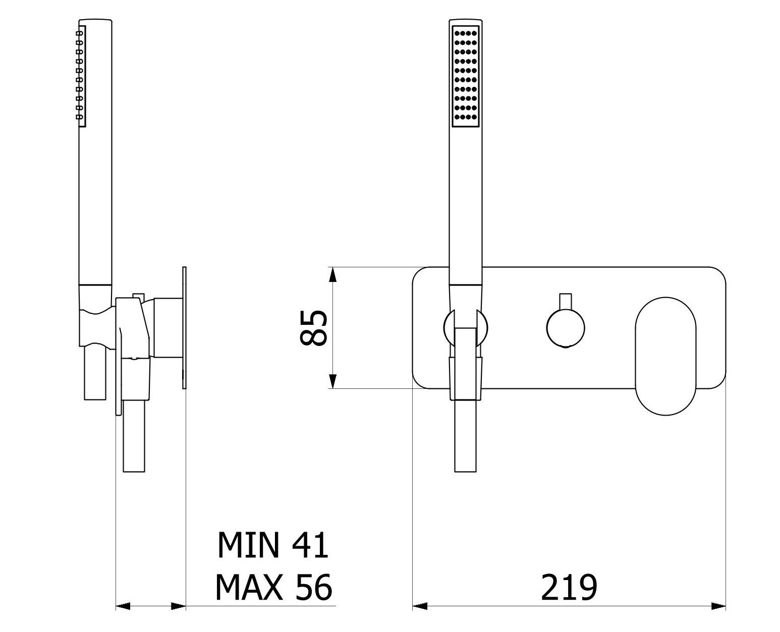 Смеситель для душа с 3 отверстиями и ручным душем IB Love me ARCH-00005085 - Вид №1