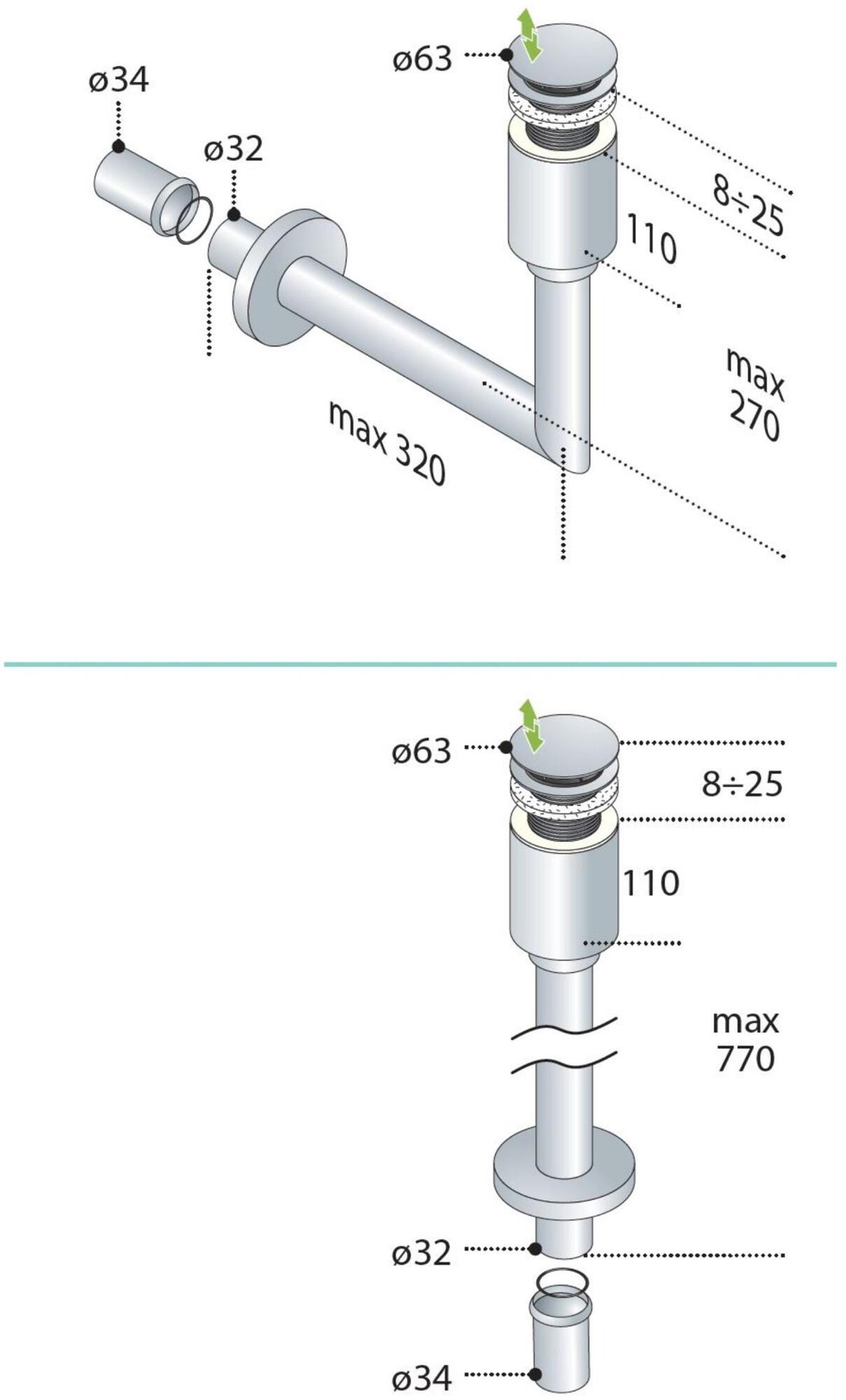 OMP Стальной сифон для умывальника sun-id-1415158 - Вид №3