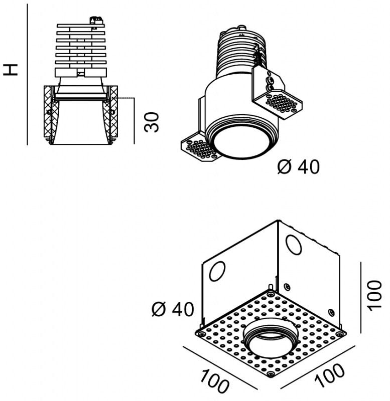 Lucifero's Круглый точечный светильник на потолок Nyx sun-id-1355923 - Вид №4