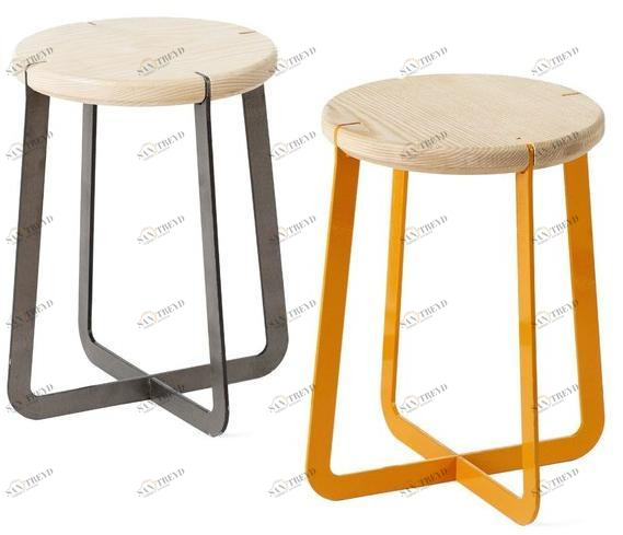 Officine Tamborrino Табурет из стали и дерева sun-id-1480689