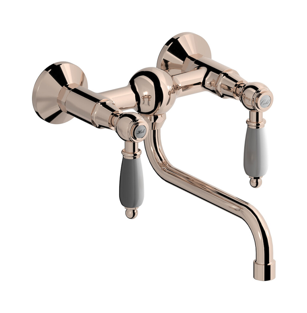 Настенный смеситель для кухни с 2 ручками WE ARE IB hl372rs_2 Rose Gold Kitchen