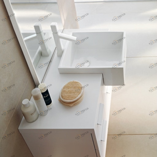 9192 Полувстраиваемая раковина консольная 50 см белая MILLDUE 