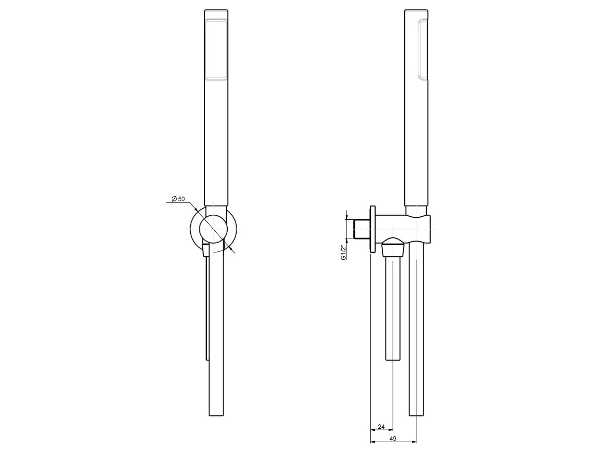 Настенный ручной душ с гибким Rubinetterie Frattini дуплекс ARCH-00053011 - Вид №15