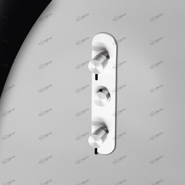 Термостат для душа глянцевая сталь с черной ручкой Toki Radomonte TKI54LCIL22