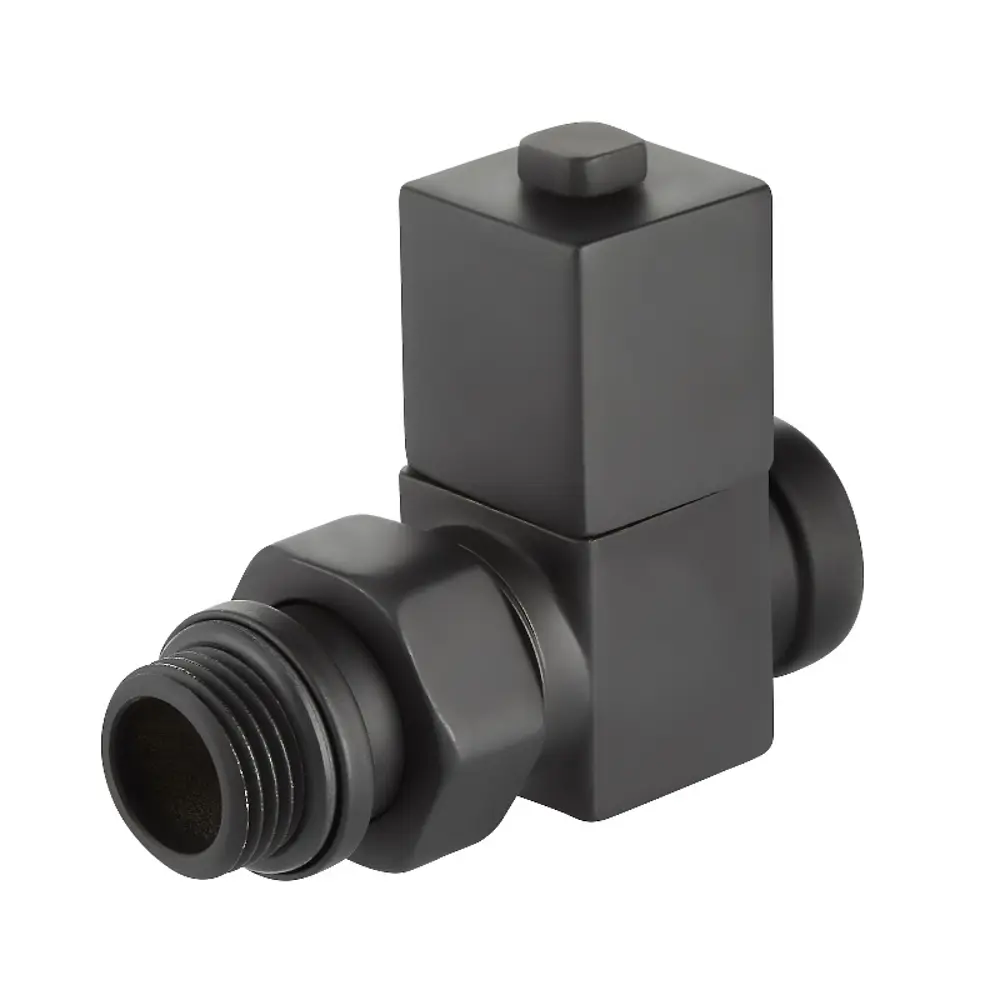 Набор вентилей для радиатора Royal Thermo Cube 1/2" прямой цвет черный 89353150 STLM-2003131  - Вид №2