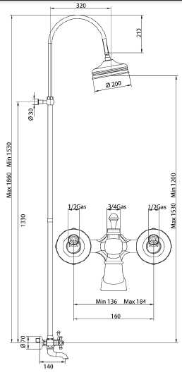 663920KK0 Душевая система Bandini Antica Santreyd - Вид №1