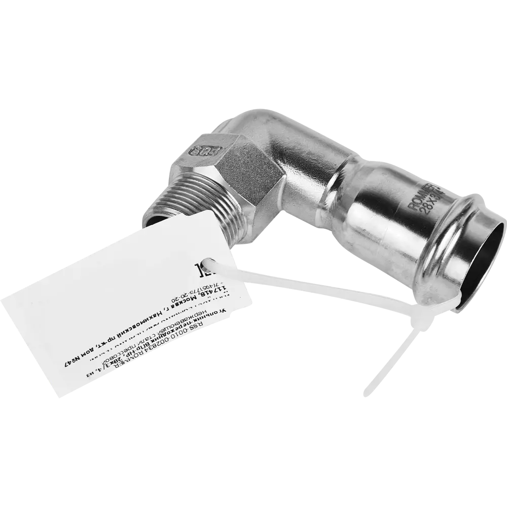 Угол переходной Rommer 3/4"x28 мм ВПр-НР нержавеющая сталь STLM-2059261 - Вид №4