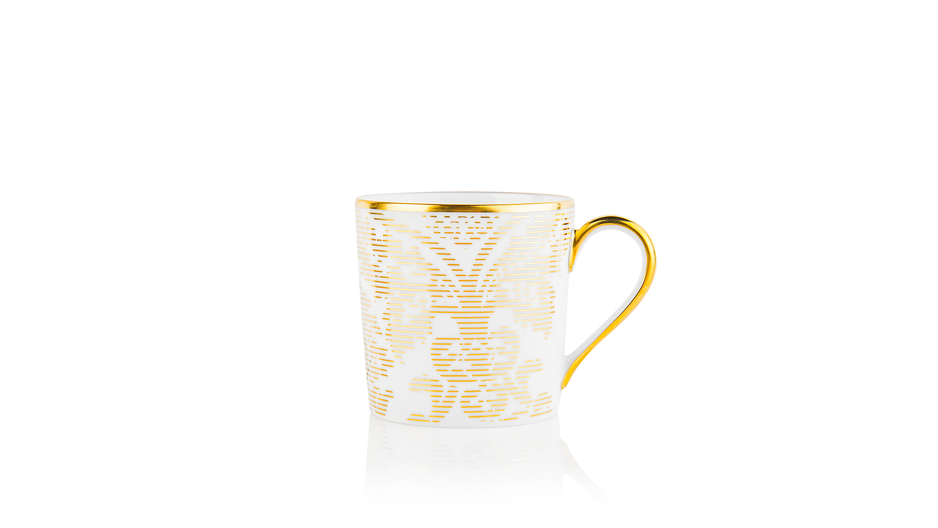 10626593 Haviland Чашка кофейная с блюдцем 150мл "Дамасский узор" (золотая) Фарфор  - Вид №1