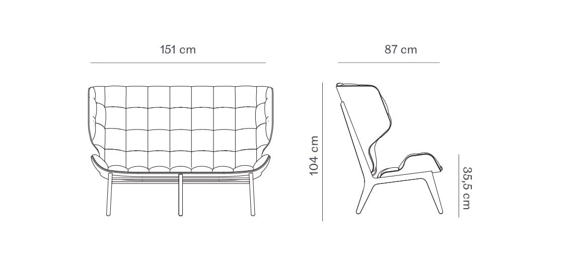 2-местный кожаный капитонный диван NORR11 Mammoth ARCH-00016626 - Вид №1