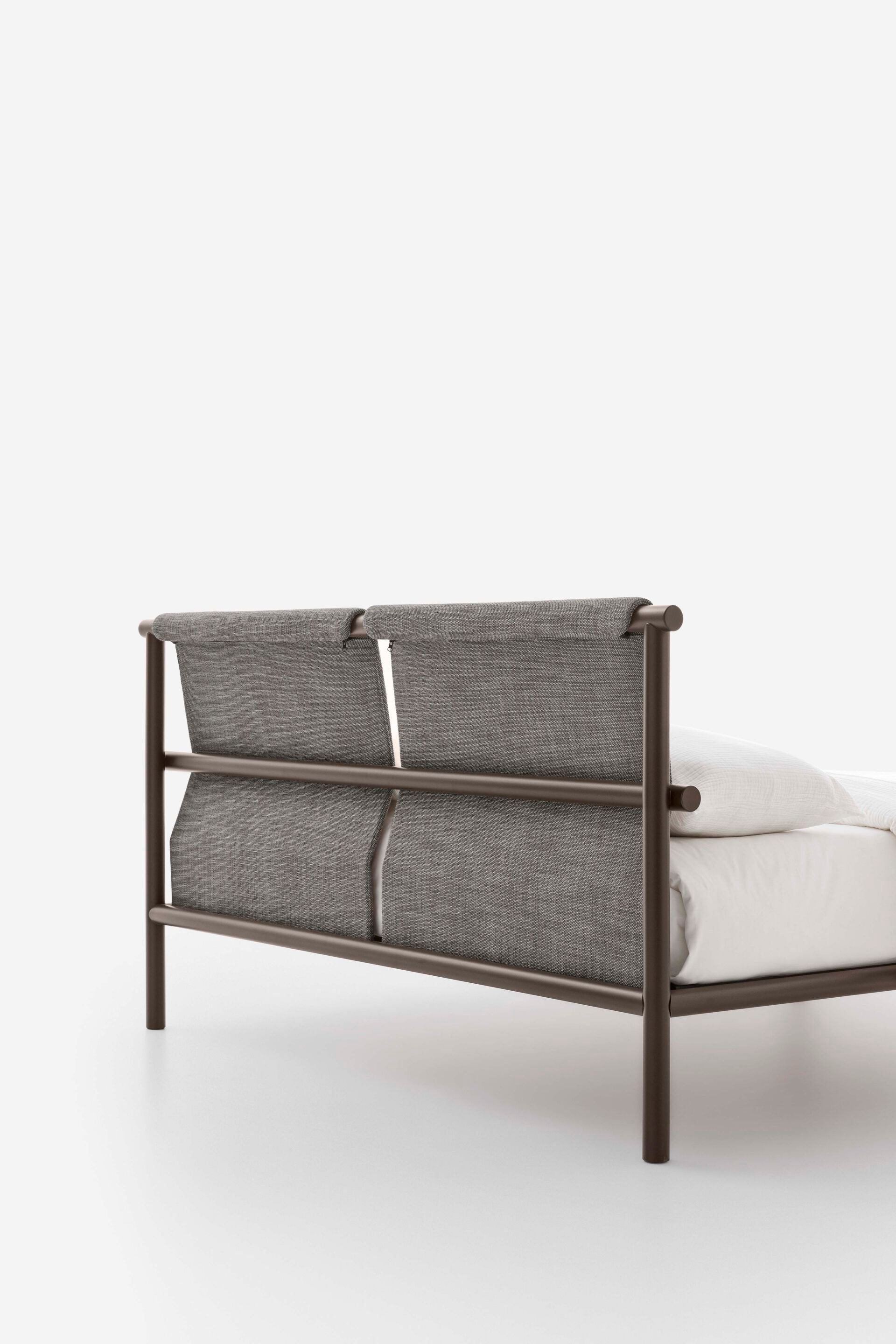 Металлическая двуспальная кровать с мягким изголовьем Alf DaFrè JETTY 2 ARCH-00002816 - Вид №3