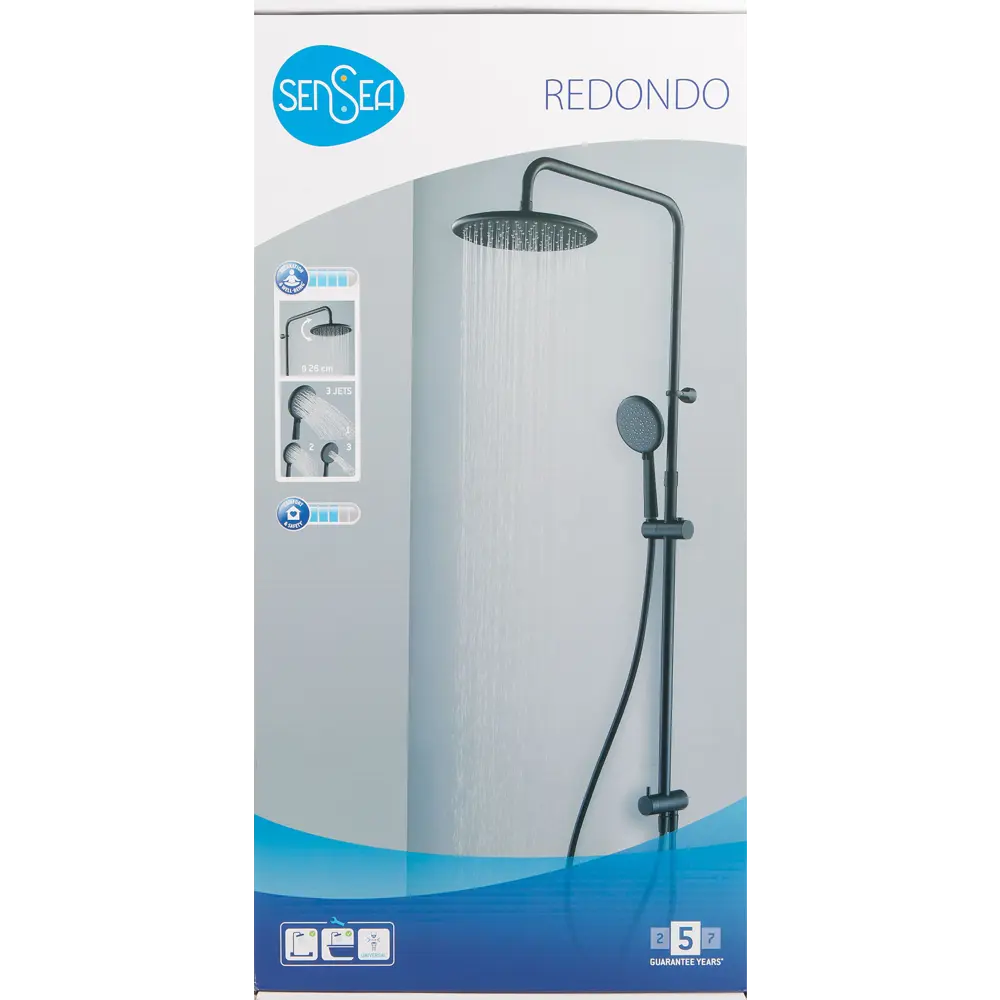 Душевая стойка Sensea Redondo 1 режим цвет чёрный STLM-2077551 - Вид №9