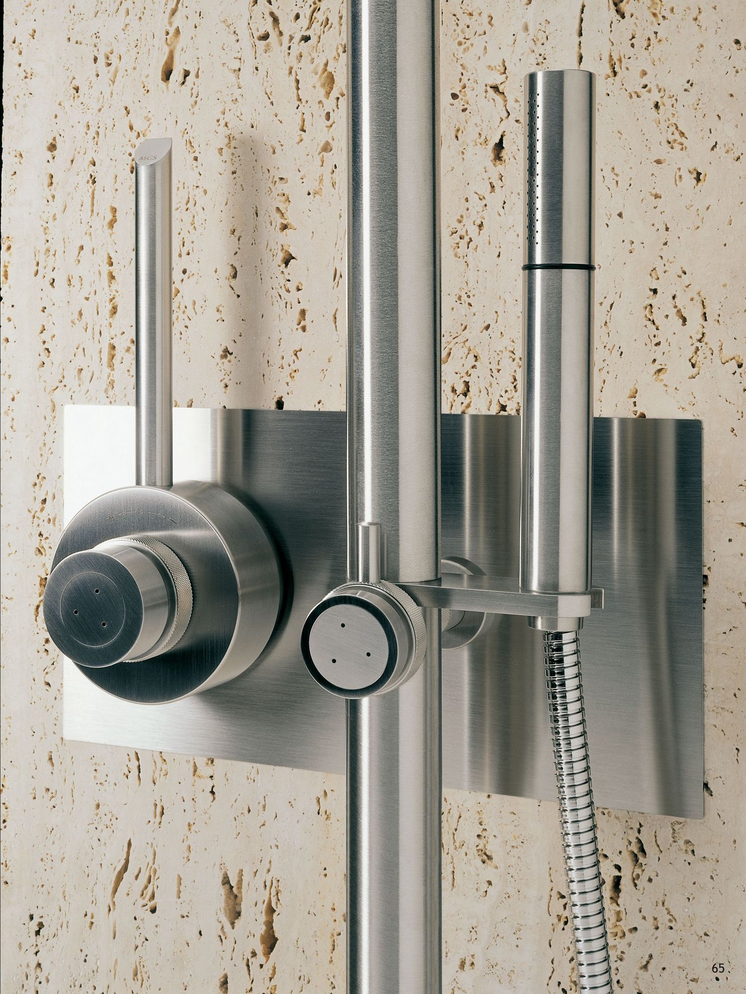 Термостатическая душевая колонка из нержавеющей стали с ручным душем MGS ARCH-00036075 - Вид №2