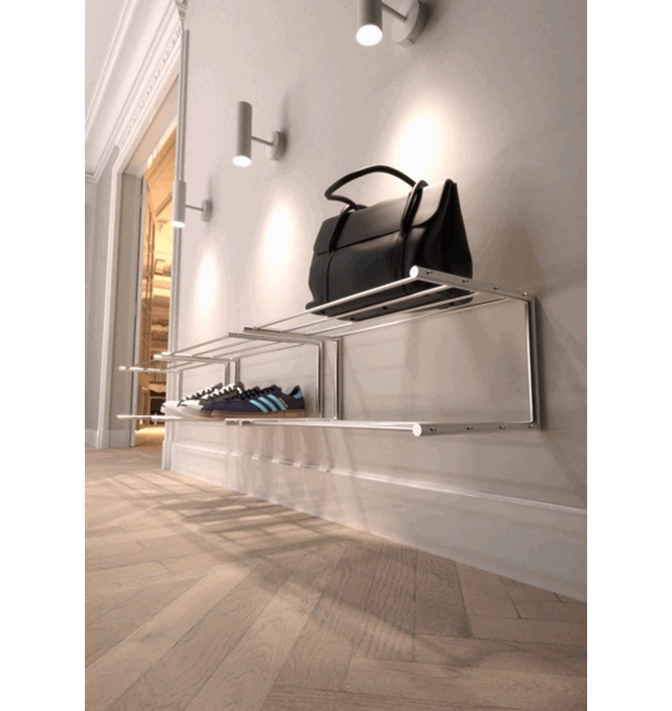 FROST Полка для обуви 2, 100cm » матовая. Нержавеющая сталь Матовый N1929-1  - Вид №7