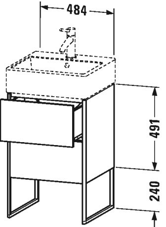 XS447204949 XSquare Тумбочка напольная Графит матовый, декор Duravit - Вид №1