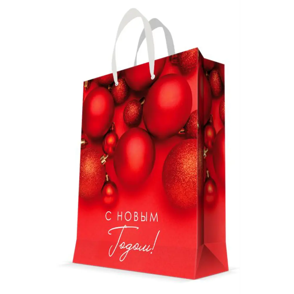 Пакет подарочный Christmas "С Новым годом!" 17.8x22.9 см красный 82708638 STLM-2114628 Santreyd 
