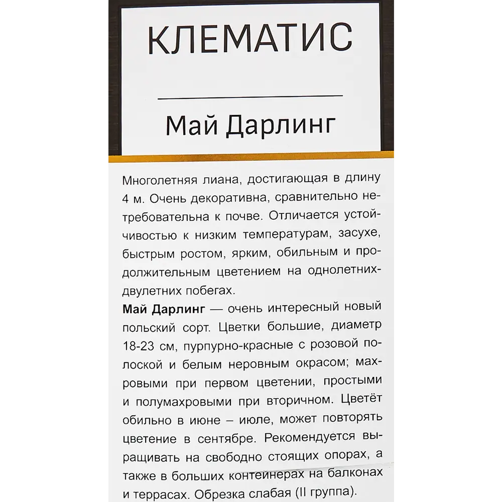 Клематис крупноцветковый «Май Дарлинг» 82150704 STLM-2106713 Santreyd  - Вид №2