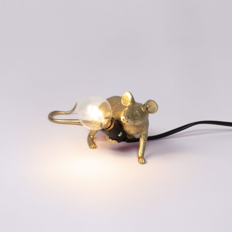 Настольная лампа 8,1х6,2 см золотая Mouse Lamp Gold Lop 15072 GLD SELETTI ЖИВОТНЫЕ, МЫШЬ 00-3882459 Золото  - Вид №1