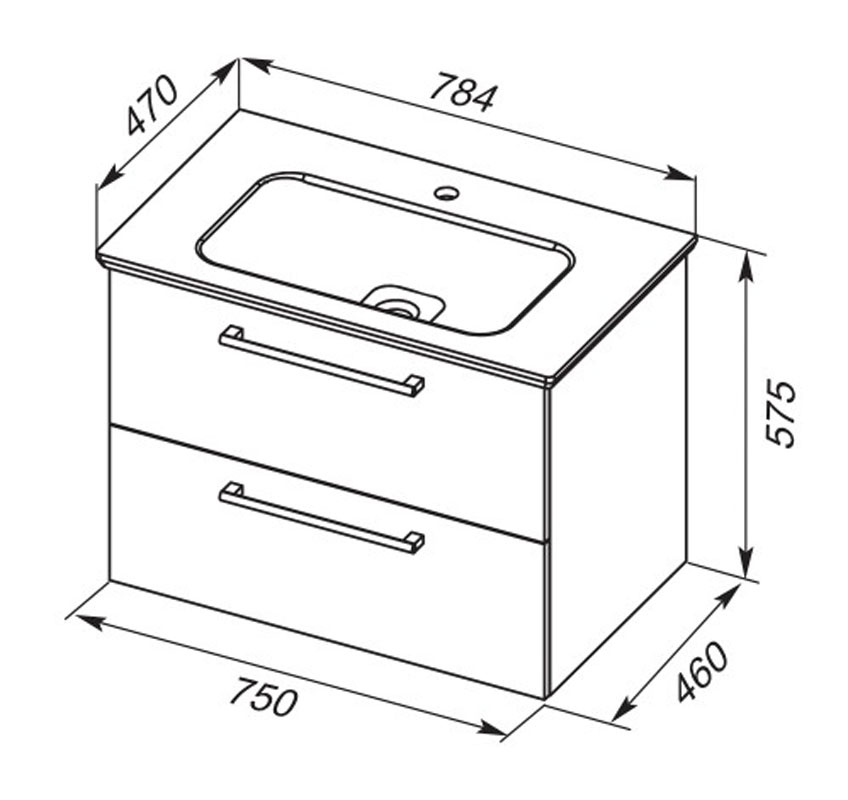77.0104D Тумба под раковину Dreja Gio - Вид №1