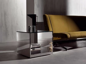 ACERBIS Квадратный журнальный столик из нержавеющей стали и хрусталя