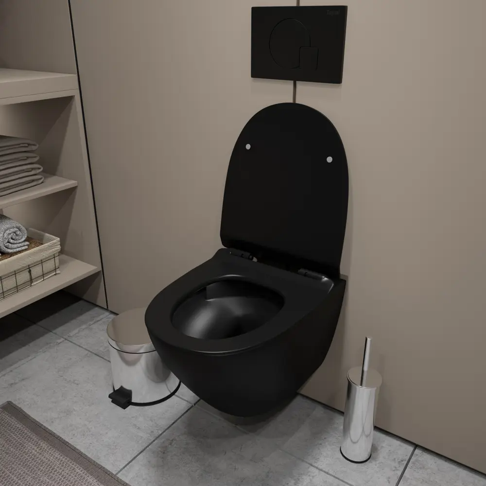 Комплект инсталляции AM.PM Tech с унитазом безободковым Teymi Tiko клавиша AM.PM Tech M серебристая STLM-2085684 - Вид №8