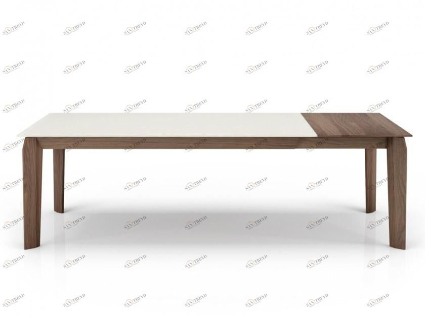 Huppé Раздвижной прямоугольный стол из ореха и стекла Magnolia 5089ec HUPPE