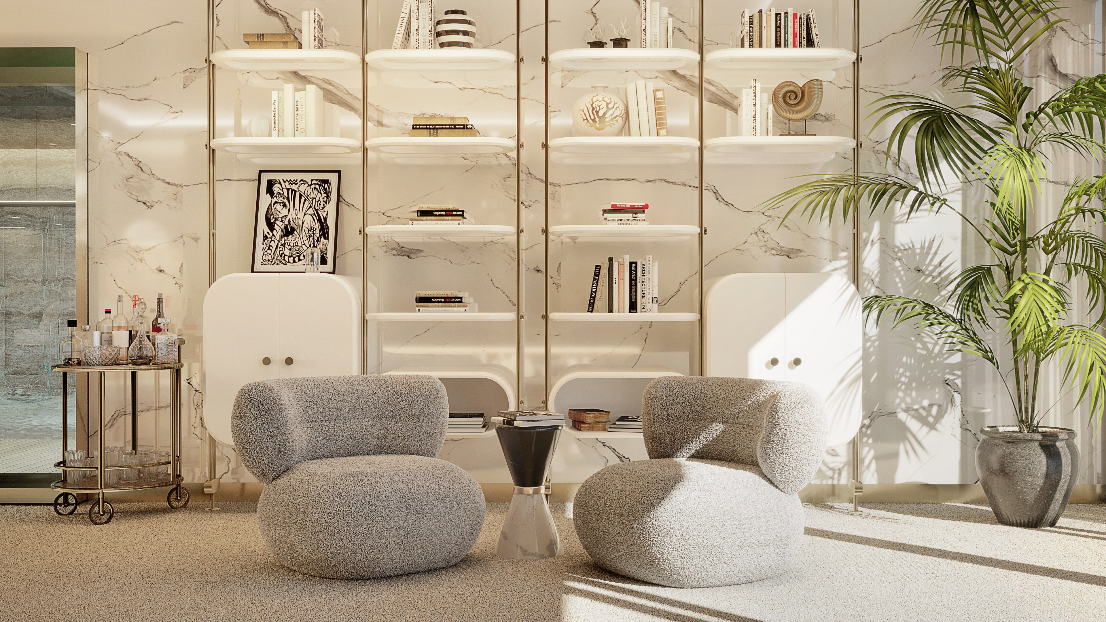 Круглый мраморный журнальный столик Essential Home Vinicinus ARCH-00086442 - Вид №7